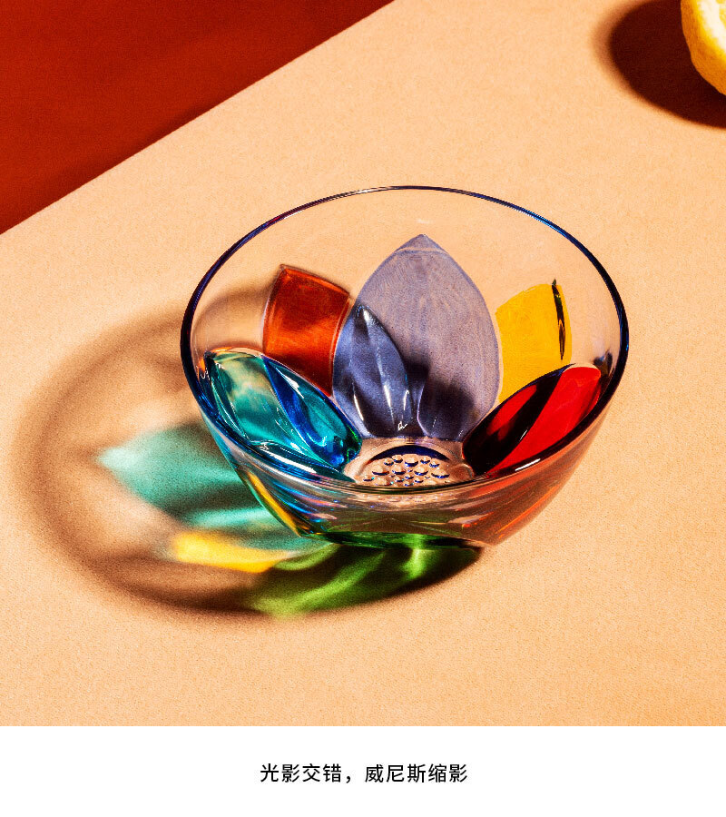 意大利原产ZECCHIN多彩莲花甜点碗沙拉碗 彩色