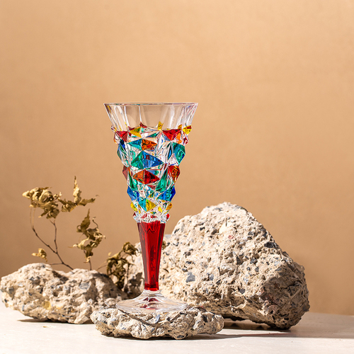 意大利ZECCHIN冰川系列高脚杯酒杯 彩色