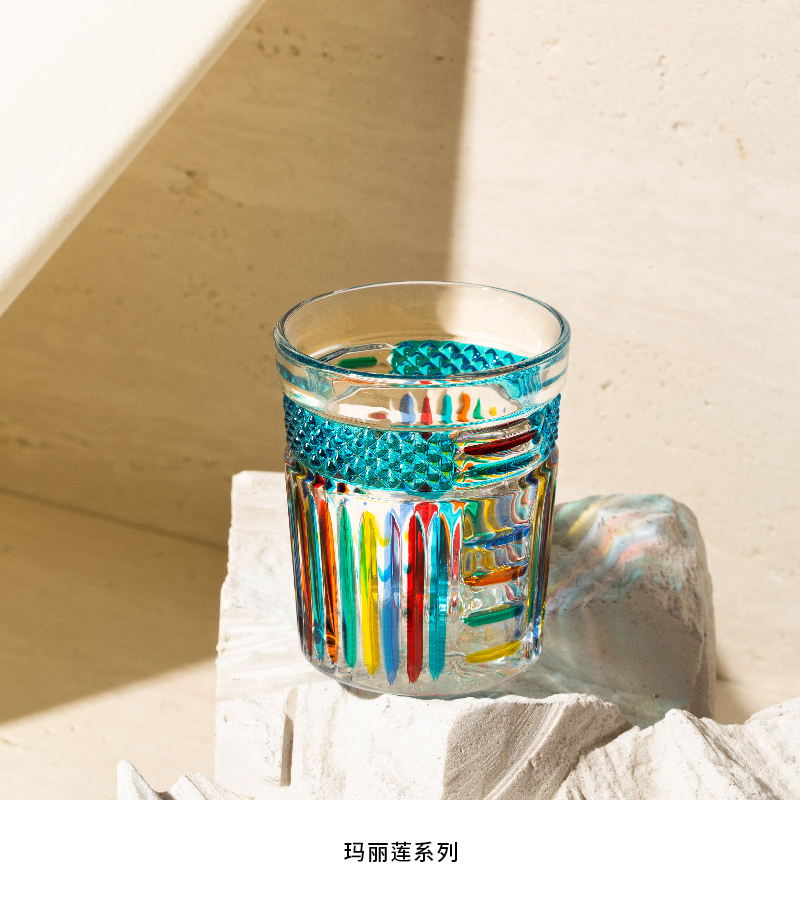 意大利原产ZECCHIN穆拉诺光芒四射系列酒杯酒具水杯水具 彩色