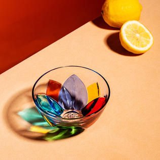 意大利原产ZECCHIN多彩莲花甜点碗沙拉碗