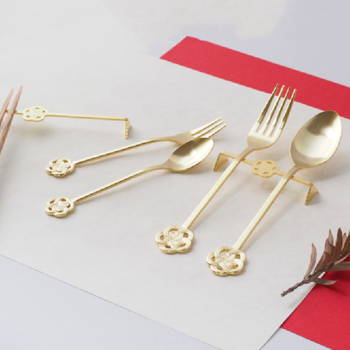 日本elfin花结系列餐叉餐勺勺子叉子 餐叉