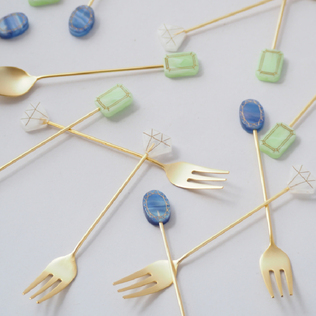 日本原产elfin宝石系列餐勺餐叉搅拌棒