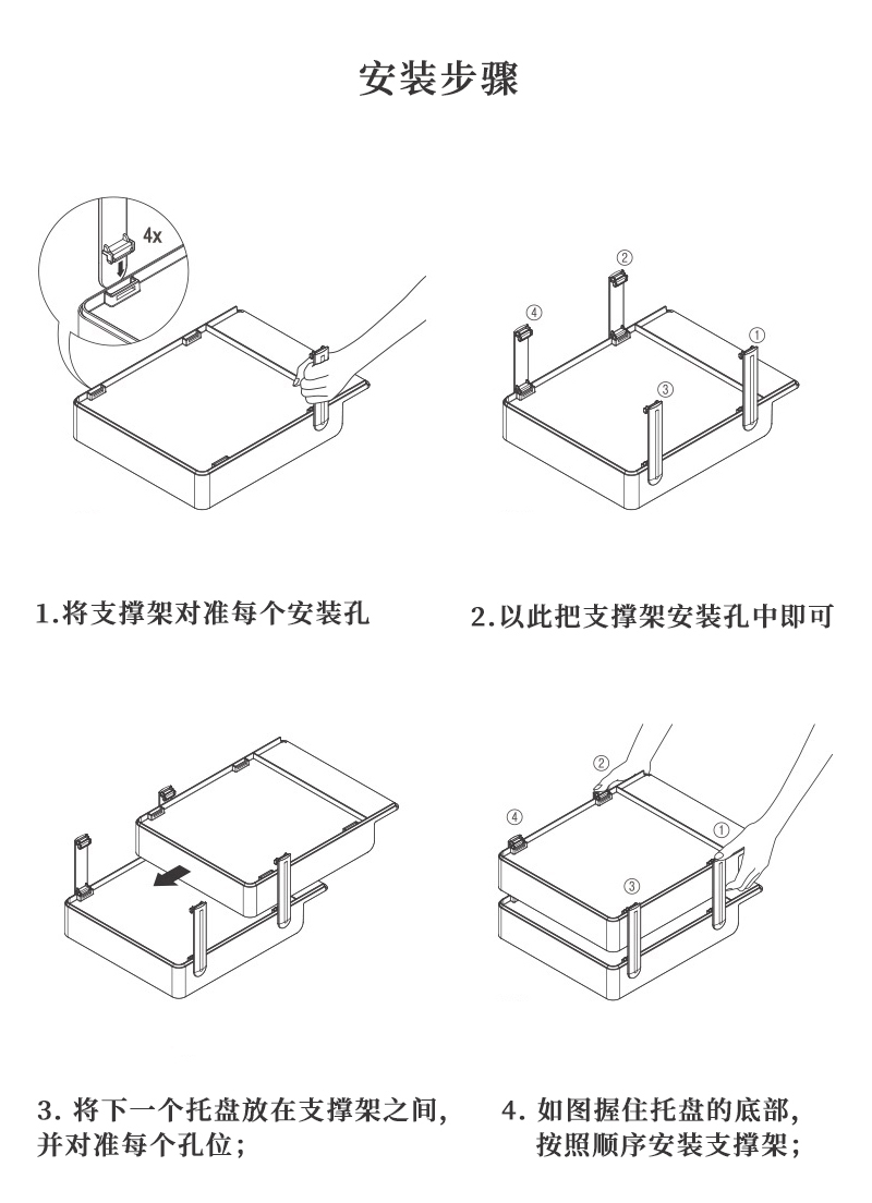 韩国SYSMAX Levo Tray系列文件架收纳架 蓝色 3层
