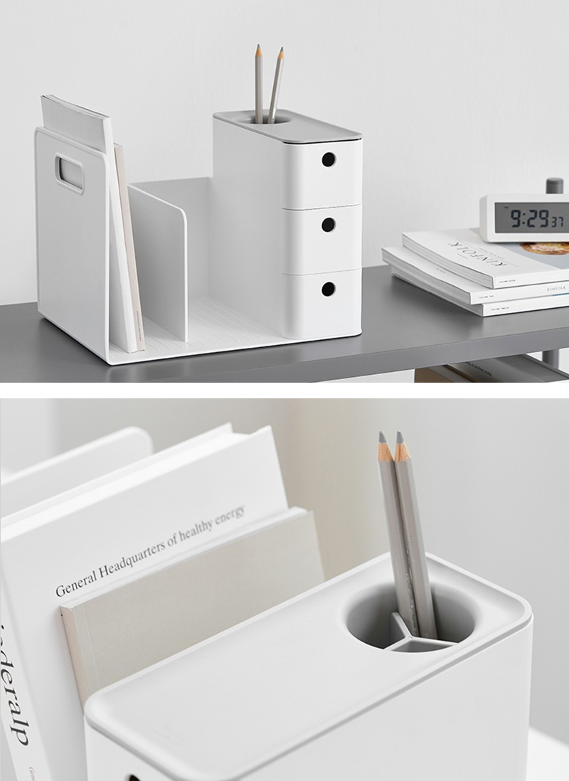 韩国sysmaxcomborack系列多功能书立抽屉书立白色l