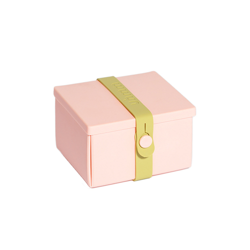 丹麦Uhmm可折叠保鲜盒野餐盒食物盒方形 深粉色
