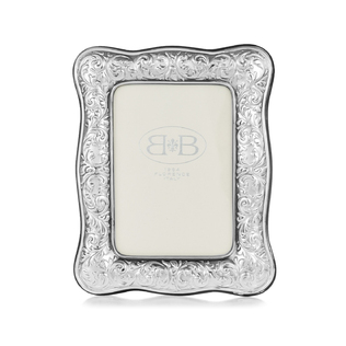 意大利原产B&B银手工相框摆台裱画框植物装饰纹样