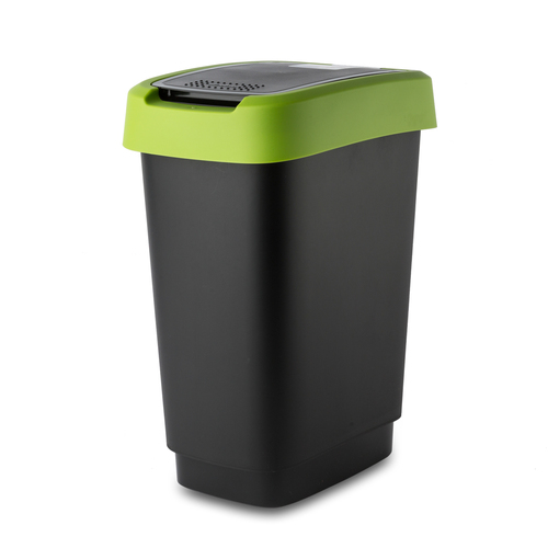 瑞士原产Rotho居家简约垃圾箱垃圾桶垃圾篓 绿色