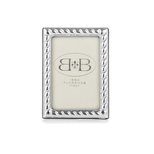 意大利原产B&B银手工相框摆台裱画框绳编花纹