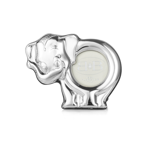 意大利原产B&B银手工相框摆台裱画框大象图案 银白色 9cmX9cm