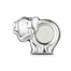 意大利原产B&B银手工相框摆台裱画框大象图案 银白色 6cmX6cm 