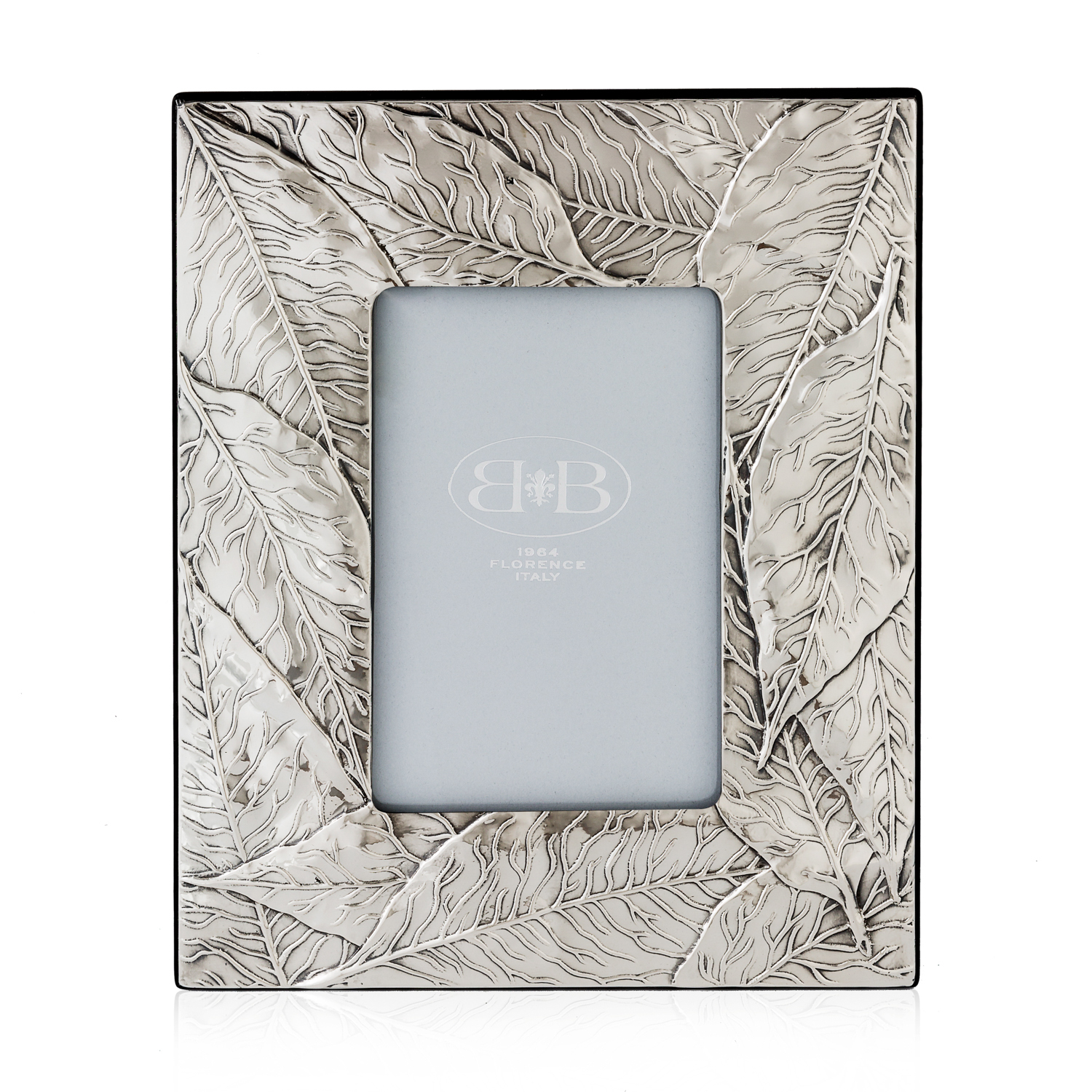 意大利原产B&B银制手工相框摆台裱画框叶子花纹