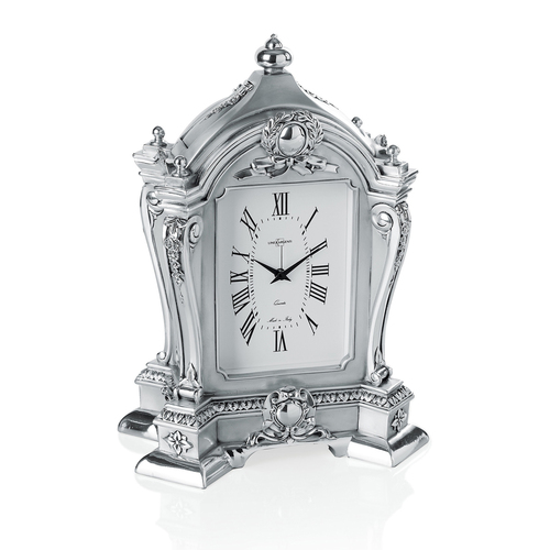 意大利原产LINEA ARGENTI镀银钟表时钟座钟 复古天门款 银色