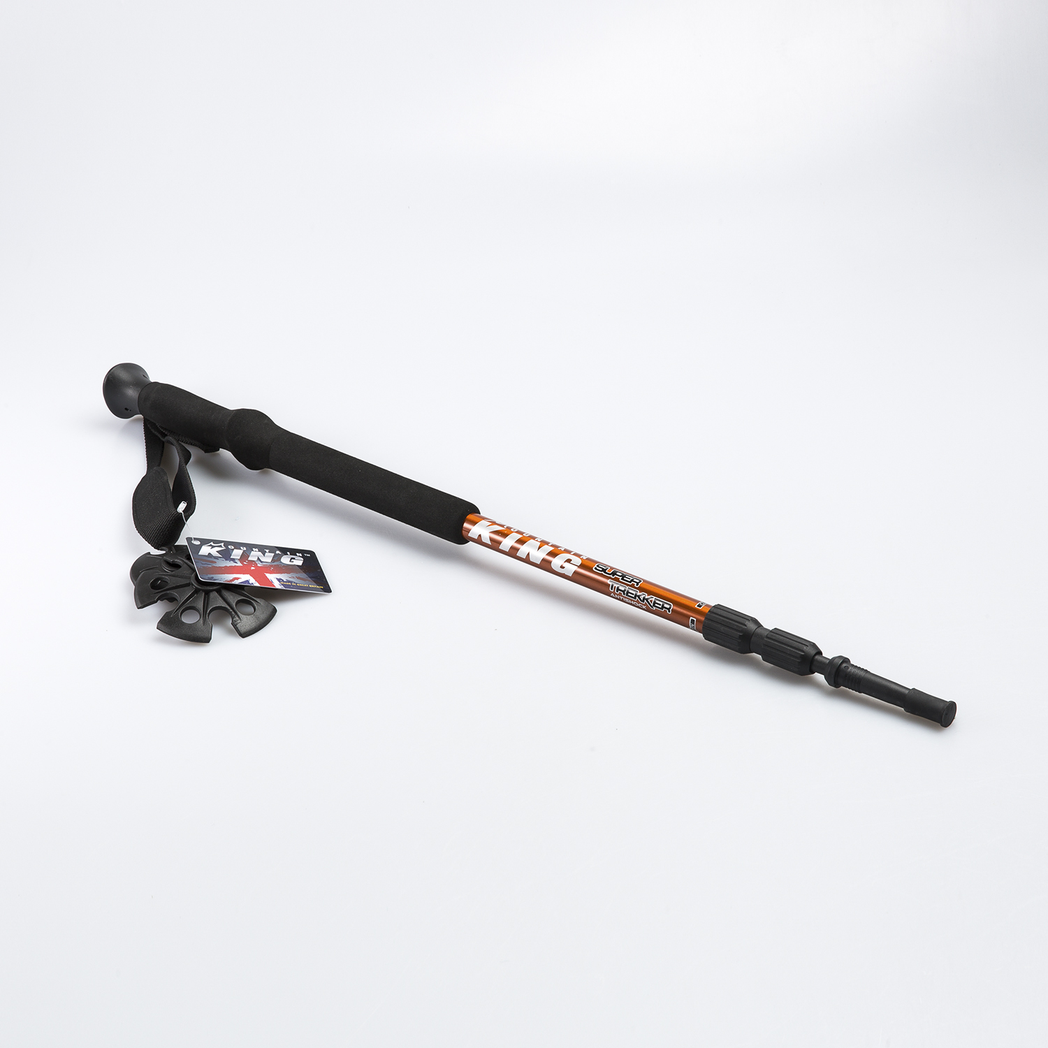 英国原产mountainking轻盈可伸缩登山杖登山装备手杖橙色