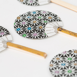 日本原产Ishikawa 美浓和纸 摆件扇子5把装 随机样式