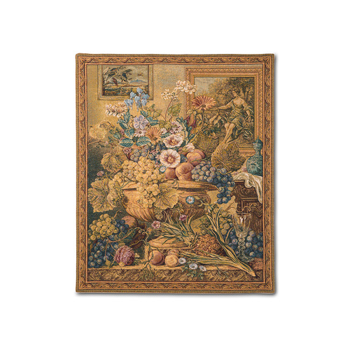 比利时原产GK-ART编织挂毯地毯“静物画鲜花和水果-艾力克” 图案