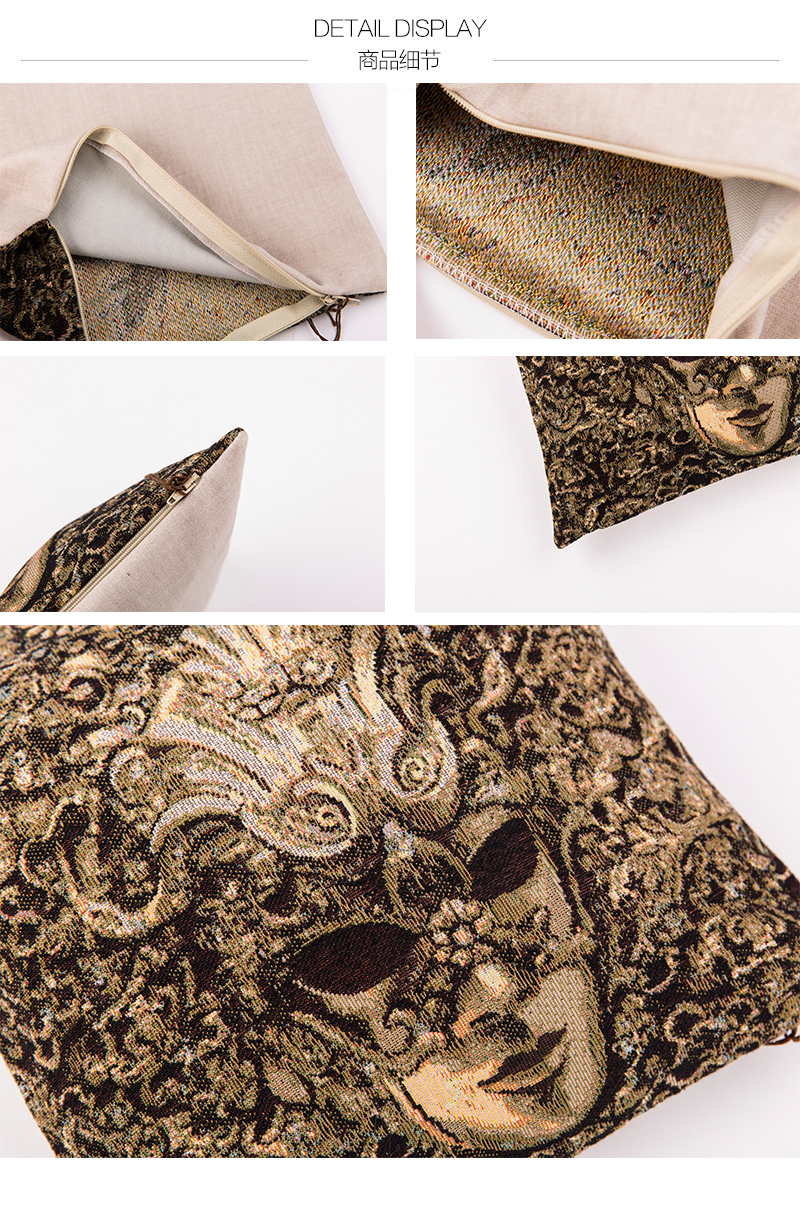 比利时原产 GK-ART 织锦靠枕套抱枕套“ 威尼斯面具” 图案