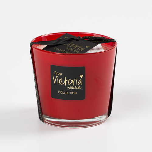 比利时原产Victoria with Love时尚玻璃香薰蜡烛 混合香 红色 S