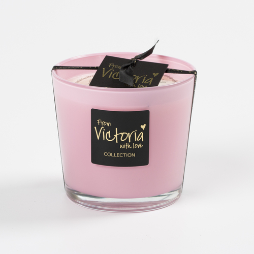 比利时原产Victoria with Love时尚玻璃香薰蜡烛 混合香 粉色 S