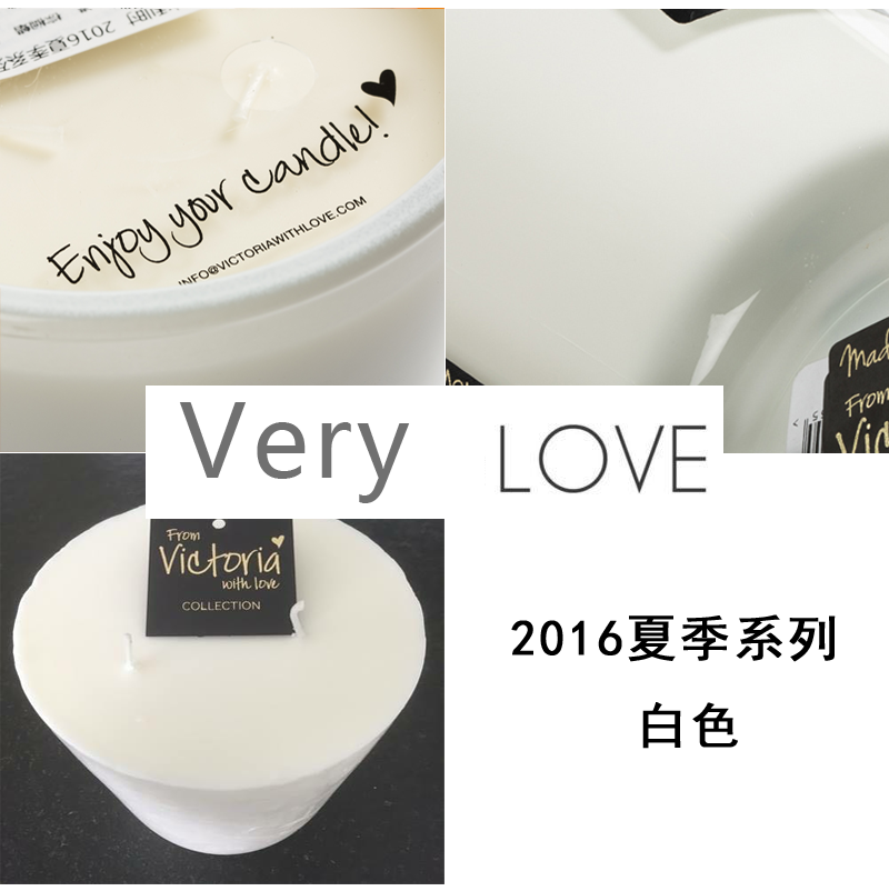比利时原产Victoria with love时尚玻璃香薰蜡烛 混合香 白色 S