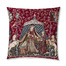 比利时原产 GK-ART织锦靠枕套抱枕套“女人和独角兽”图案 红色