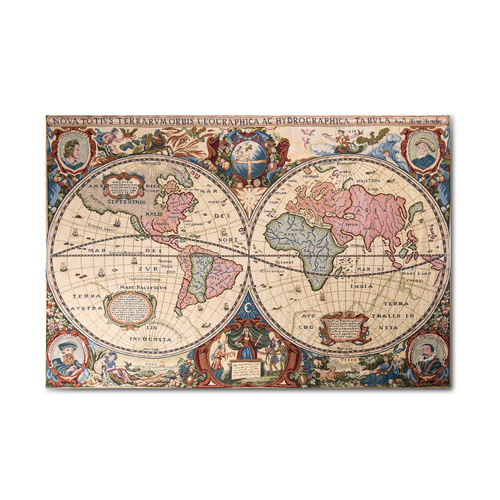 比利时原产 GK-ART提花编织挂毯 “世界地图” 图案