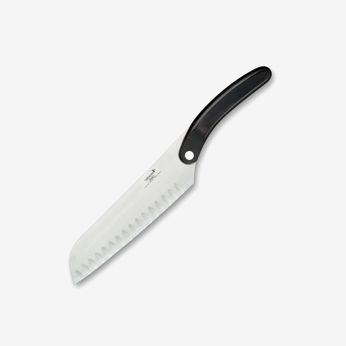 法国原产DEGLON西莱士不锈钢锯齿三德刀菜刀多功能刀 黑色