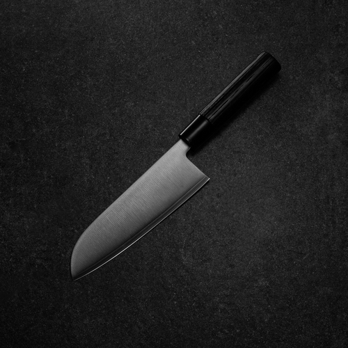 日本原产Tojiro藤次郎黑禅系列三德刀多用切菜刀 FD-1567 黑色