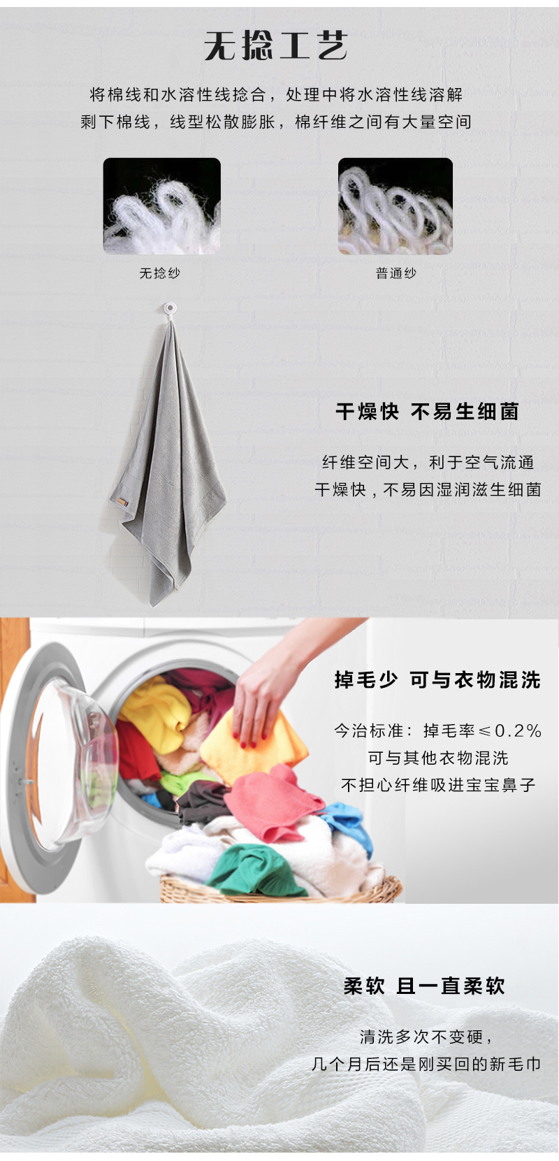 日本原产ORIM今治毛巾Plumage系列超柔棉质吸水浴巾68*140cm 白色
