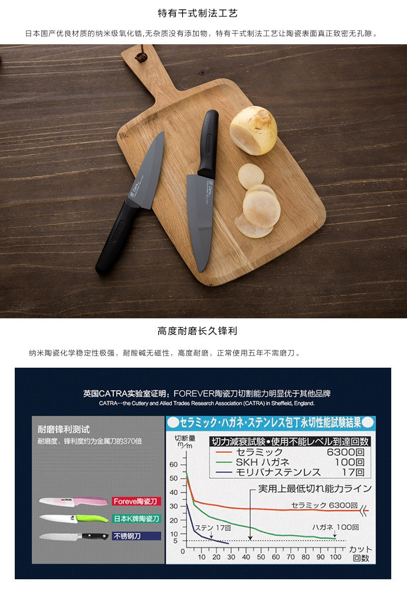 日本原产forever樱cera陶瓷菜刀水果刀削皮刀 S