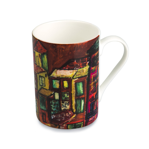 英国原产art by natasha jade骨瓷茶水杯马克杯咖啡杯 红色