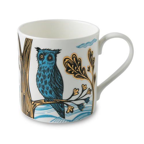英国原产lush designs骨瓷水杯马克杯咖啡杯子猫头鹰图案