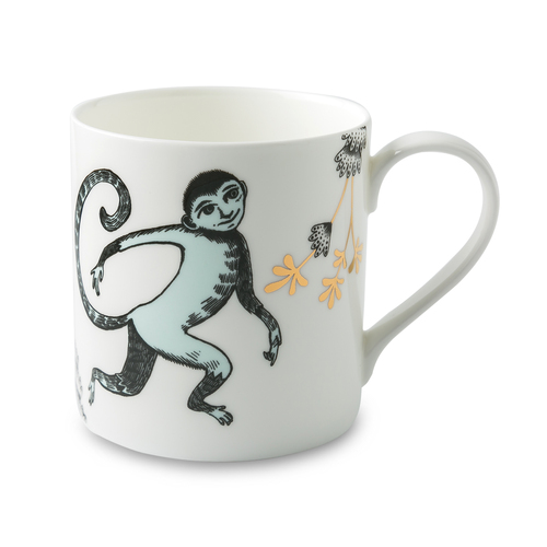 英国原产lush designs骨瓷茶水杯马克杯咖啡杯子猴子图案