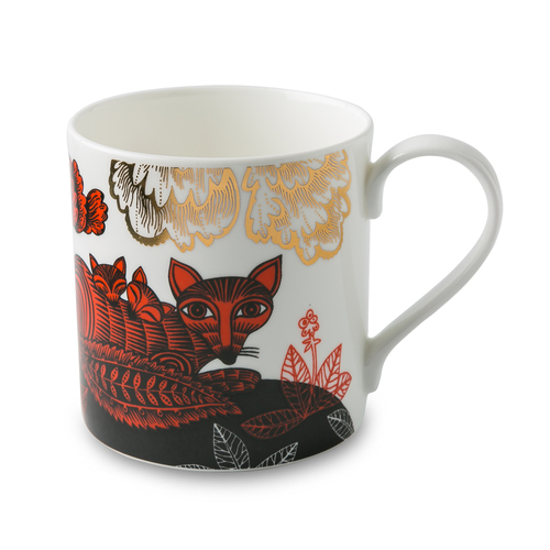 英国原产lush designs骨瓷茶水杯马克杯咖啡杯子狐狸图案