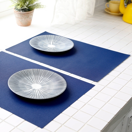 韩国原产Mallow Space西餐垫桌垫隔热垫PVC盘垫465x335mm 深蓝