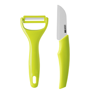 韩国原产CERAMICLIFE陶瓷水果刀削皮刀削皮器剥皮刀2件套