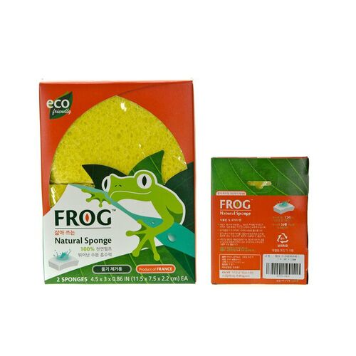 韩国原产Frog自然海棉洗碗巾百洁布海绵布清洁布2枚装 浅黄