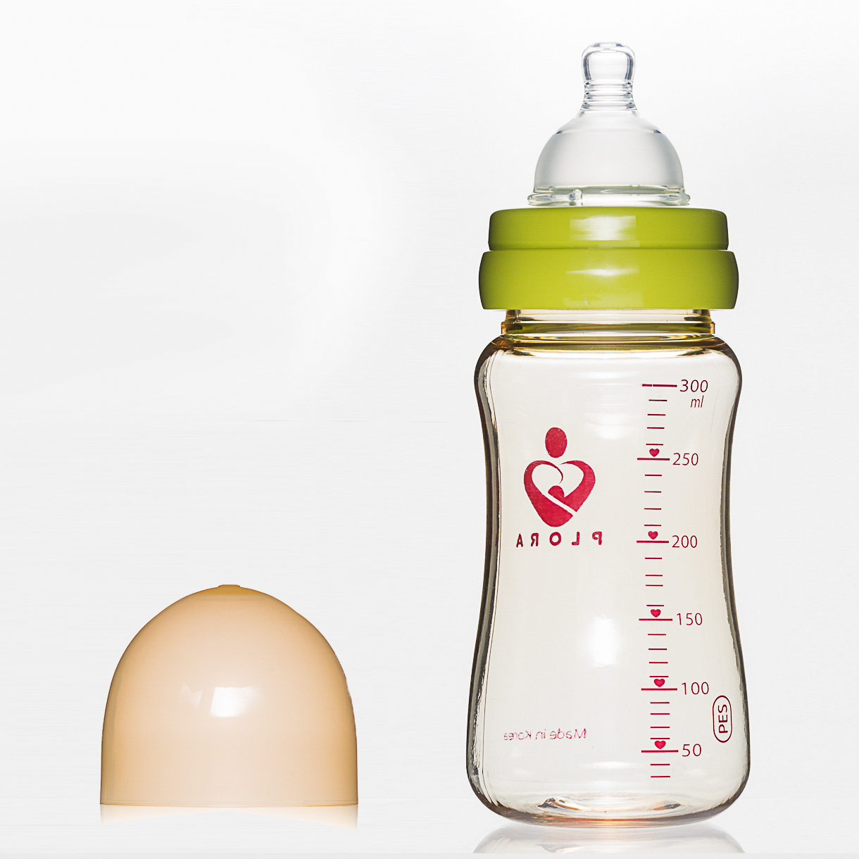 韩国原产PLORA宽口奶瓶PES奶瓶婴儿奶瓶300ml单个装 绿色