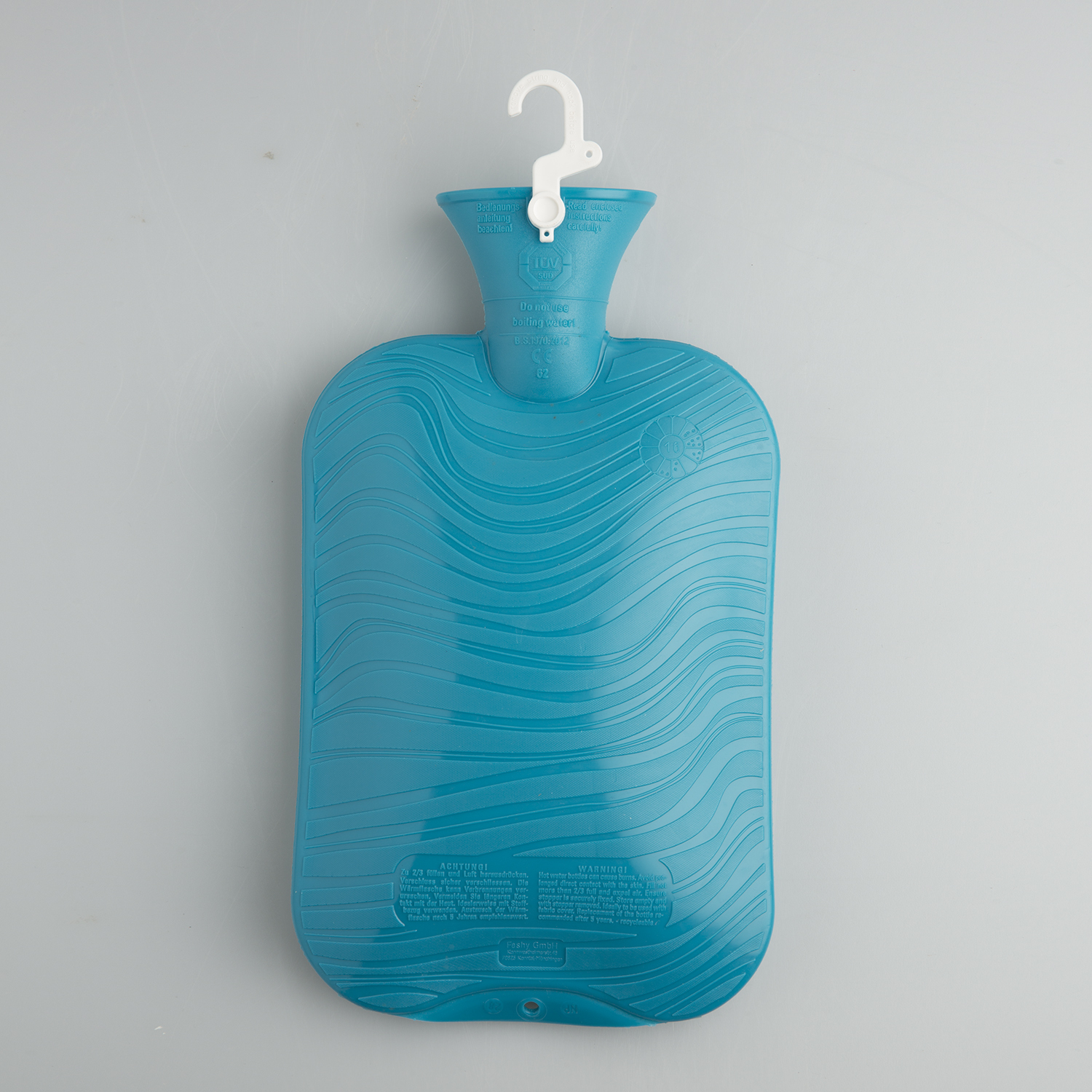 德国原产fashy注水防爆热水袋暖手宝暖水袋水波纹 蓝色