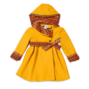 法国原产cocolico大衣女宝连帽风衣大衣外套