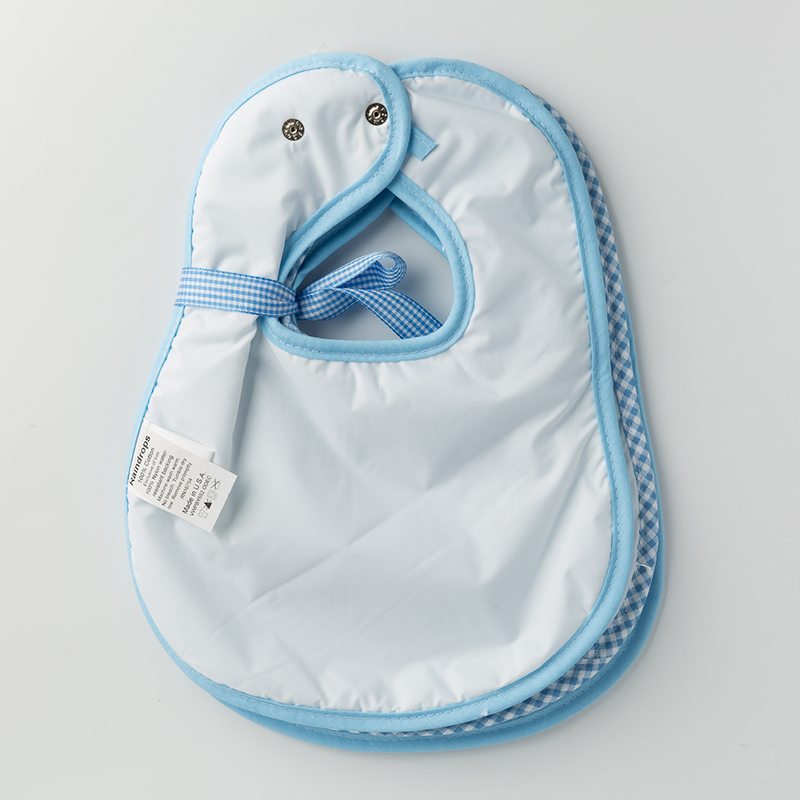 美国原产Raindrops棉质口水巾围兜婴幼儿围嘴3件套装 蓝色(含一枚汽车图案及两枚纯色围嘴)