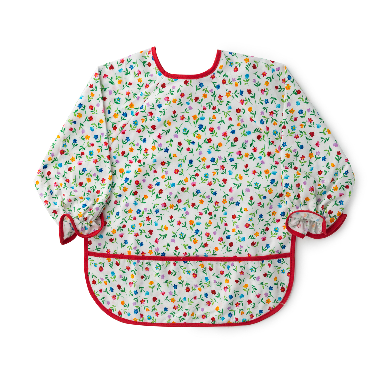 美国原产Raindrops防水罩衣儿童吃饭罩衣宝宝罩衣 白底花朵图案