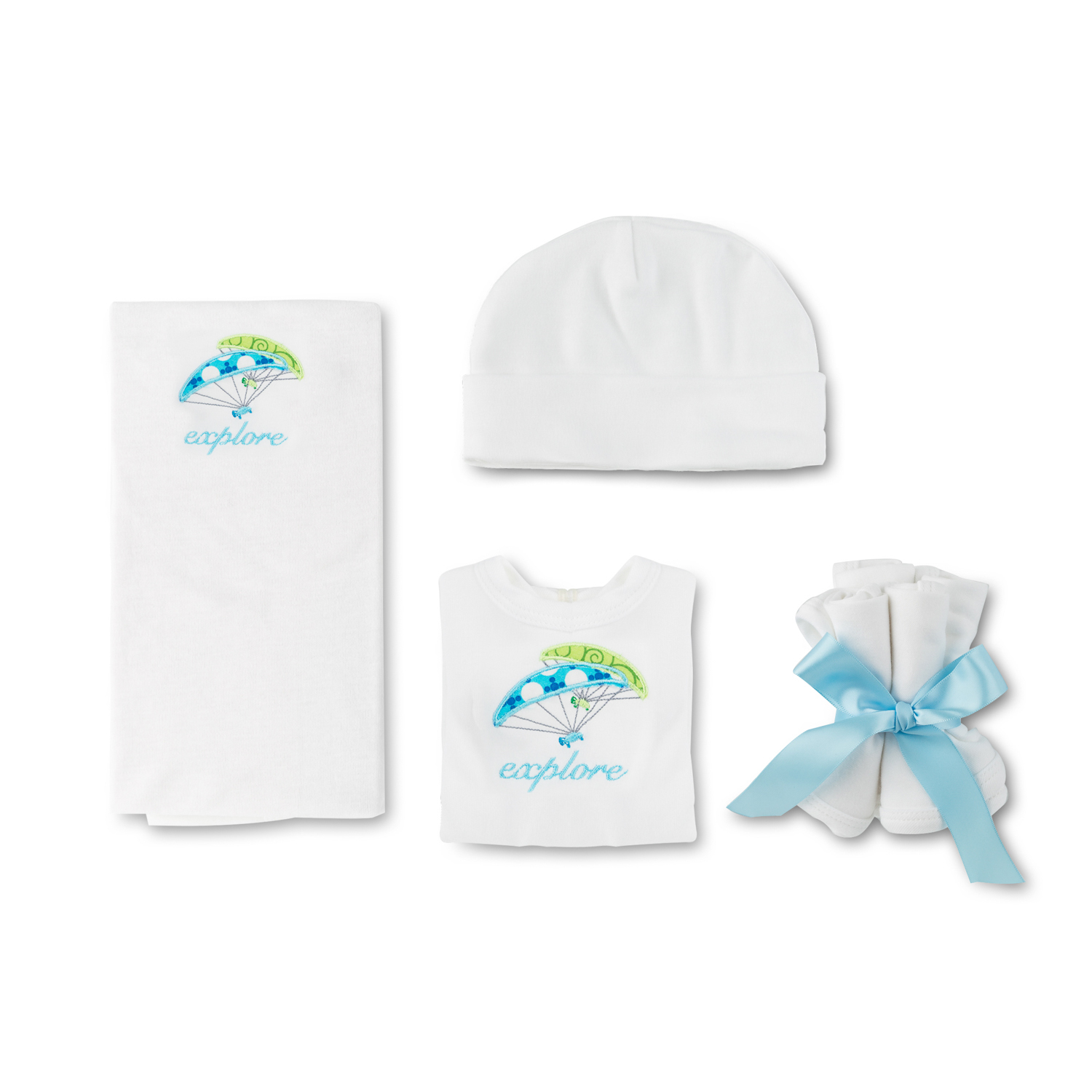 美国原产Raindrops棉质新生儿礼盒婴幼儿礼品套装 男宝款降落伞图案