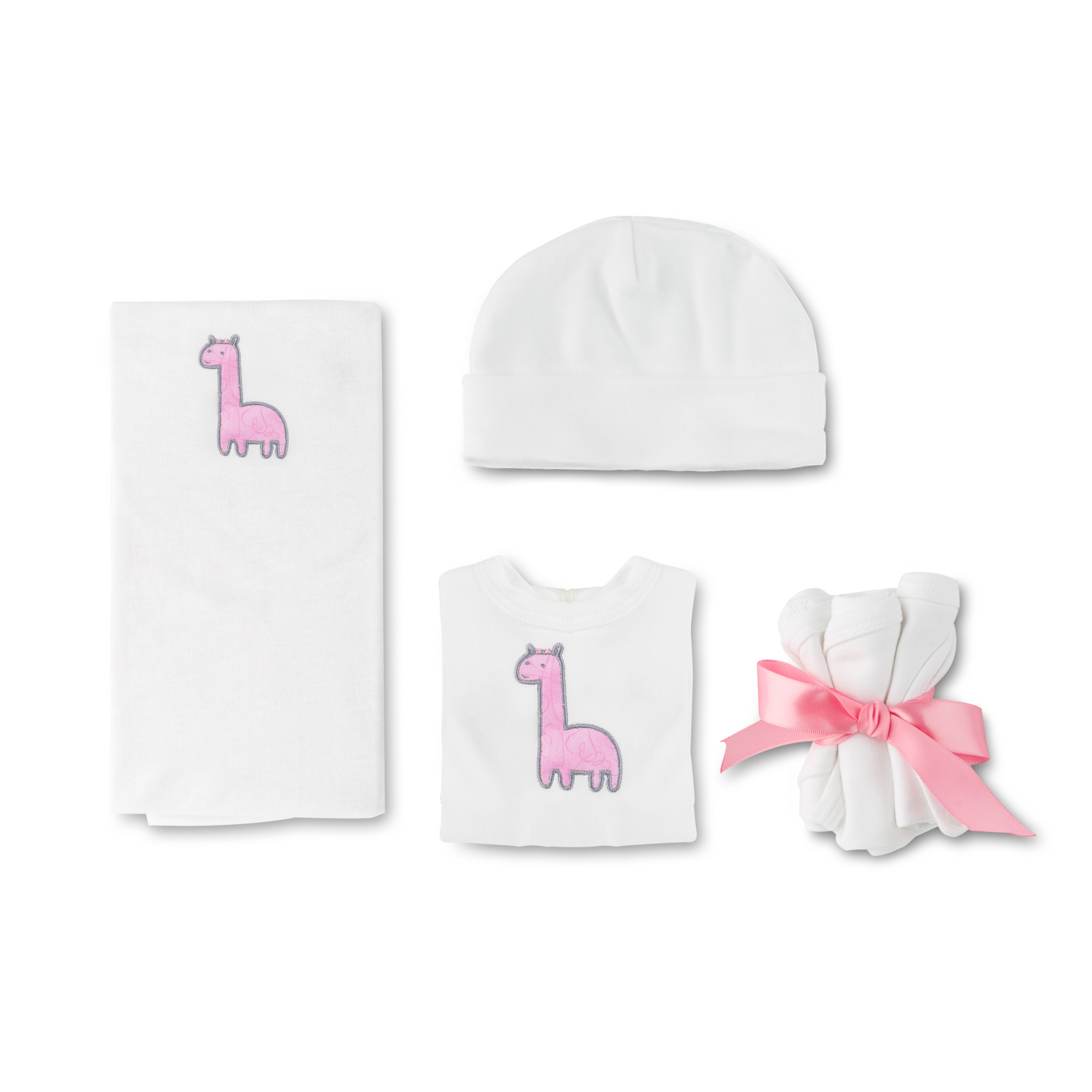 美国原产Raindrops棉质新生儿礼盒婴幼儿礼品套装 女宝款长颈鹿图案