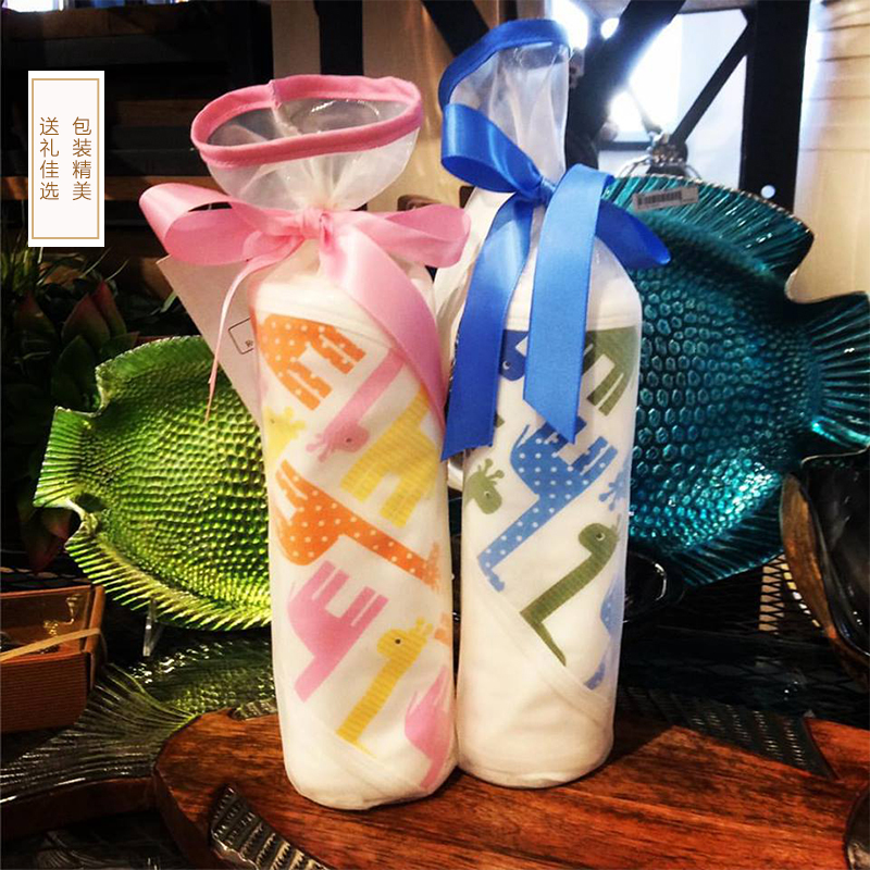 美国原产Raindrops婴幼儿连帽浴巾礼品套装真爱系列 蓝色小鸟图案-男孩