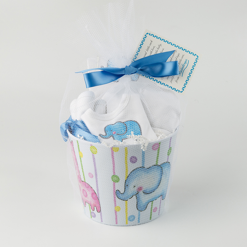 美国原产Raindrops棉质新生儿礼盒婴幼儿礼品套装 男宝款大象图案