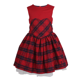英国原产JESSIE AND JAMES格子裙女裙无袖女童连衣裙