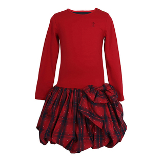 英国原产JESSIE AND JAMES蝴蝶结扇贝裙女裙长袖连衣裙