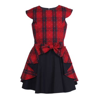 英国原产JESSIE AND JAMES棉质连衣裙无袖格子女宝宝裙子