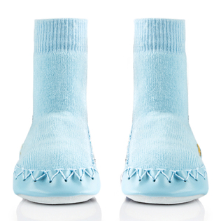 英国MOCCIS手工缝制防滑软鞋贴肤鞋袜子鞋蓝色天空