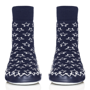 英国MOCCIS手工缝制防滑软鞋贴肤鞋袜子鞋午夜蓝调